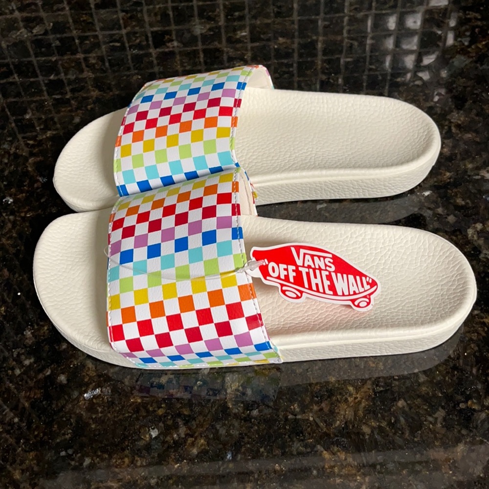 Vans rainbow slides size 6